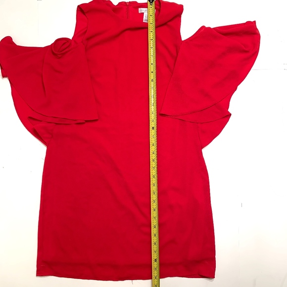 Red Dress w/ Cold Shoulders - Picture 5 of 6